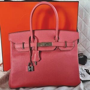 Hermès Birkin 30 Flamingo Epsom Palladium Hardware